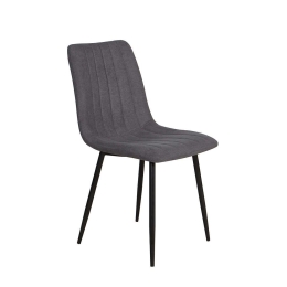 Καρέκλα All Day Black-Grey 46x56,5x87cm 03-0636 Σετ 4τμχ Chenille, Μέταλλο