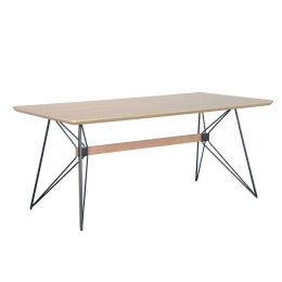 Τραπέζι Τραπεζαρίας Rigote 02-0436 180x90x77cm Sonoma-Black Mdf,Μέταλλο