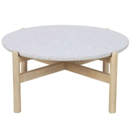Τραπέζι Σαλονιού Terrazzo 22-0054 Φ84,4x37cm White