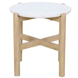 Τραπεζάκι Βοηθητικό Terrazzo 22-0055 Φ50x47cm White