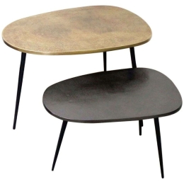 Ζιγκόν Curve (Σετ 2Τμχ) 04-0883 70x49x47/57x38x34,5cm Brass-Black
