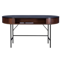Κονσόλα Oval 1Ράφι 05-0666 104.5x50x75.5cm Black-Walnut