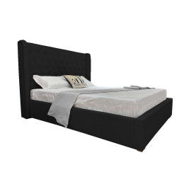 Κρεβάτι Duchess 09-1786 Για Στρώμα 160x200cm 220,5x181x135cm Anthracite Υπέρδιπλo Λινό