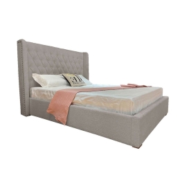 Κρεβάτι Duchess 09-1787 Για Στρώμα 160x200cm 220,5x181x135cm Beige Υπέρδιπλo Λινό