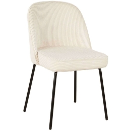 Καρέκλα Votsalo 03-1043 50x60x82cm Cream-Black Μέταλλο,Ύφασμα