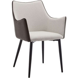 Πολυθρόνα Malone 03-1046 46x61x86,5cm Grey-Brown Μέταλλο,Ύφασμα,Τεχνόδερμα