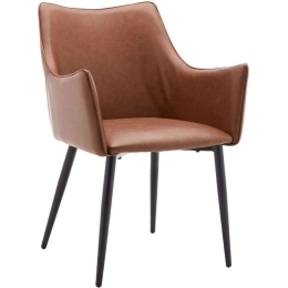 Πολυθρόνα Malone 03-1048 46x61x86,5cm Taba Μέταλλο,Τεχνόδερμα