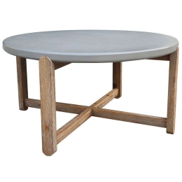 Τραπεζάκι Σαλονιού Ubud 22-0134 81x81x40cm Natural-Cement