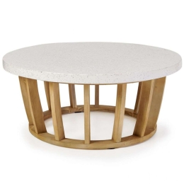 Τραπεζάκι Σαλονιού Ithaka 22-0140 100x100x40cm Teak-White