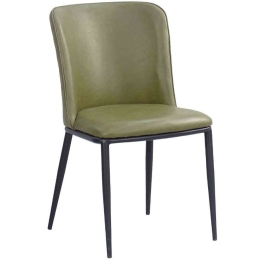 Καρέκλα Couture 03-1091 48x57x82cm Olive-Black Μέταλλο,Τεχνόδερμα