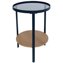 Τραπεζάκι Βοηθητικό Accordo 04-0967 40x40x55cm Natural-Black