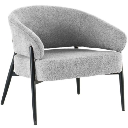 Πολυθρόνα Μπουκλέ Moritz 01-3373 73x72x75cm Grey-Black