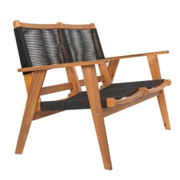 Καναπές Cavo 22-0168 120x72x85cm Natural-Black Διθέσιος