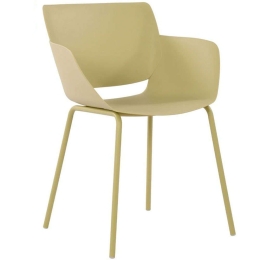 Πολυθρόνα Sedia 27-0215 58x52x79,5cm Yellow Μέταλλο,Πολυπροπυλένιο