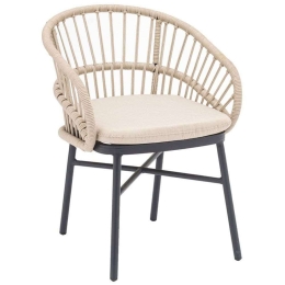 Πολυθρόνα Luna 22-0193 59x61,5x78cm Natural-Black