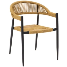 Πολυθρόνα Mezza Luna 22-0195 56x58x76cm Natural-Black