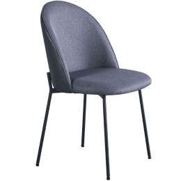 Καρέκλα Cosmo 03-1106 49x54,5x84cm Dark Grey-Black Μέταλλο,Τεχνόδερμα