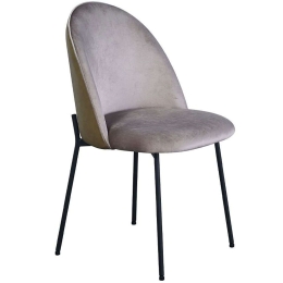 Καρέκλα Cosmo 03-1107 49x54,5x84cm Beige-Black Μέταλλο,Τεχνόδερμα