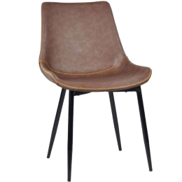 Καρέκλα Stitched 03-1111 50x57,5x82cm Taba-Black Μέταλλο,Τεχνόδερμα