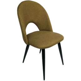 Καρέκλα Commodo 03-1114 47x56x86,5cm Camel-Black Μέταλλο,Ύφασμα