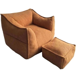 Πολυθρόνα Sponge Με Υποπόδιο (Σετ 2Τμχ) 01-3387 95x102x73cm Terracotta