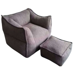 Πολυθρόνα Sponge Με Υποπόδιο (Σετ 2Τμχ) 01-3388 95x102x73cm Dark Grey