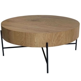 Τραπέζι Σαλονιού Madera 04-1028 80x80x36cm Natural-Black