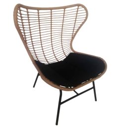 Πολυθρόνα Butterfly 22-0214 89x78x106,5cm Natural-Black