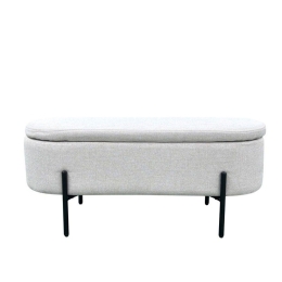 Σκαμπό Oval 16-0805 Με Αποθηκευτικό Χώρο 95x36x43 White-Black