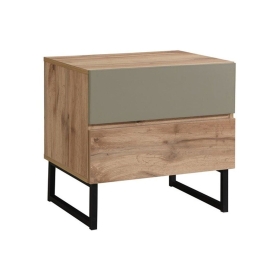 Κομοδίνο Verde 09-2043 Με 2 Συρτάρια 50x41.5x50 Natural-Mint