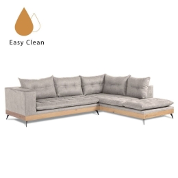 Καναπές Γωνιακός Legno Polo1321 Με Δεξιά Γωνία 290x240x80 Light Grey