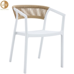 Πολυθρόνα Στοιβαζόμενη Concord 27-0233 55.5x53.5x76cm Beige-White