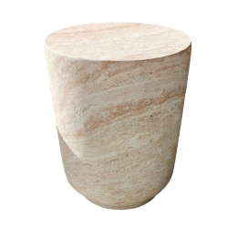 Τραπεζάκι Σαλονιού Βοηθητικό Lithos Round 04-1224 35x35x46.5 Beige