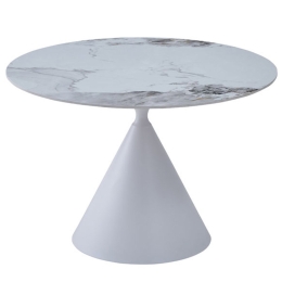 Τραπέζι Atrium 02-0672 110x110x76 White-Cream
