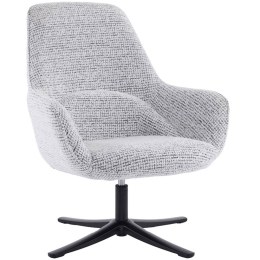 Πολυθρόνα Περιστρεφόμενη Tiffany 01-3533 80x75x90cm Black-White