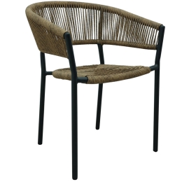 Πολυθρόνα Στοιβαζόμενη Breeze 22-0296 56x60x78cm Black-Walnut