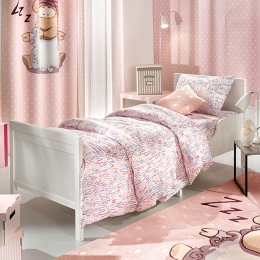 Σεντόνια Παιδικά Σετ 3 Τμχ Letters Pink Saint Clair Μονό 160x250cm Χωρίς Λάστιχο 100% Βαμβάκι