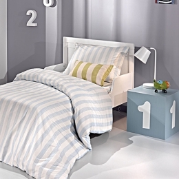 Σεντόνια Παιδικά Σετ 3Τμχ Blue Stripes Saint Clair Μονό 160x250cm Χωρίς Λάστιχο 100% Βαμβάκι