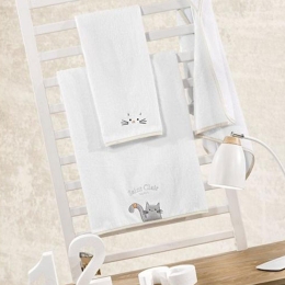 Πετσέτες Βρεφικές Max (Σετ 2τμχ) White-Grey Saint Clair Σετ Πετσέτες 65x120cm 100% Βαμβάκι