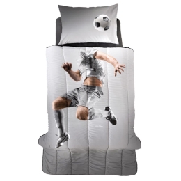 Πάπλωμα Παιδικό Striker (Σετ 2τμχ) Grey Saint Clair Μονό 160x220cm Microfiber