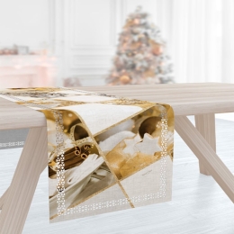 Runner Χριστουγεννιάτικο 2018 Laser Cut Gold Saint Clair 40Χ160 40x160cm