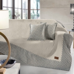 Ριχτάρι Zircon Grey Guy Laroche Διθέσιο 180x250cm Βαμβάκι-Πολυέστερ