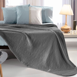 Κουβέρτα Eternity Anthracite Guy Laroche Υπέρδιπλo 230x240cm 100% Βαμβάκι