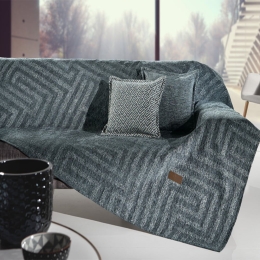 Ριχτάρι Aberon Petrol Guy Laroche Τριθέσιο 180x300cm Chenille,Βαμβάκι,Polyester