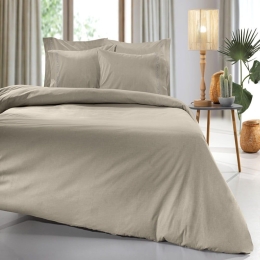 Σεντόνι Color Plus Με Λάστιχο Taupe Guy Laroche Διπλό 140x232cm 100% Βαμβακερό Περκάλι
