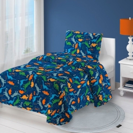 Κουβερλί Παιδικό Drago Blue-Multi Saint Clair Μονό 160x220cm Microfiber-Polyester