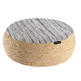 Πουφ Kilim Ottoman 65X65X30 Natural-Grey Guy Laroche