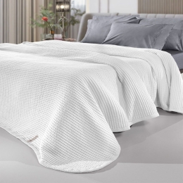 Κουβέρτα Eternity Snow White Guy Laroche Υπέρδιπλo 230x240cm 100% Βαμβάκι