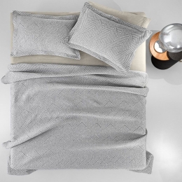 Κουβέρτα Tetris Anthracite Guy Laroche Μονό 160x260cm Βαμβάκι-Πολυέστερ
