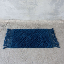 Πατάκι Μπάνιου Lucia - Blue Nima 70Χ110 70x110cm Βαμβάκι-Πολυέστερ